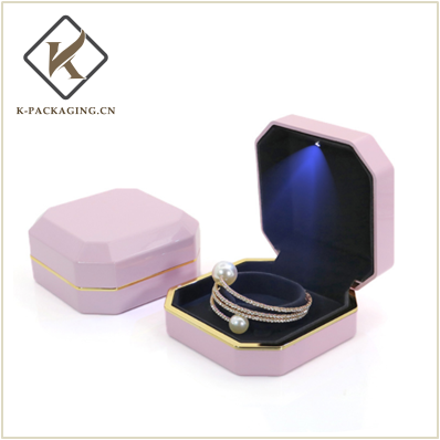 Rubber Painting LED Jewelry Box with golden edge - copy