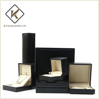 Drawing PU black color jewelry box 