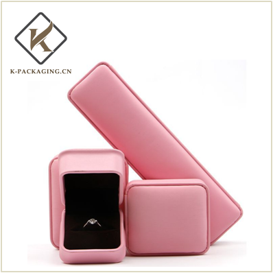 Pink color PU jewelry box