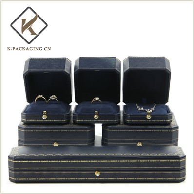 Gloden edge blue color Jewelry box 