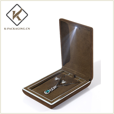 Coffee color High quality microfiber leather jewellery packaging