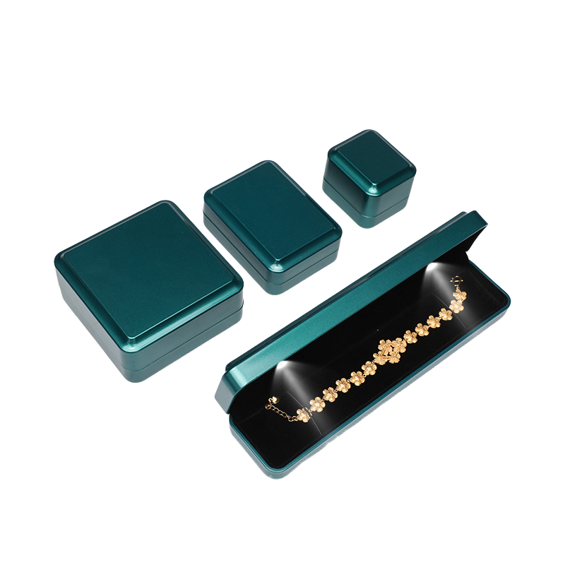 New - style Rounded - corner Spray - painted LED - lighted Jewelry Boxes for Rings, Necklaces and Bracelets