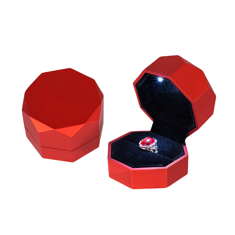 New - style Creative Octagonal LED - lighted Jewelry Boxes for Rings and Bracelets