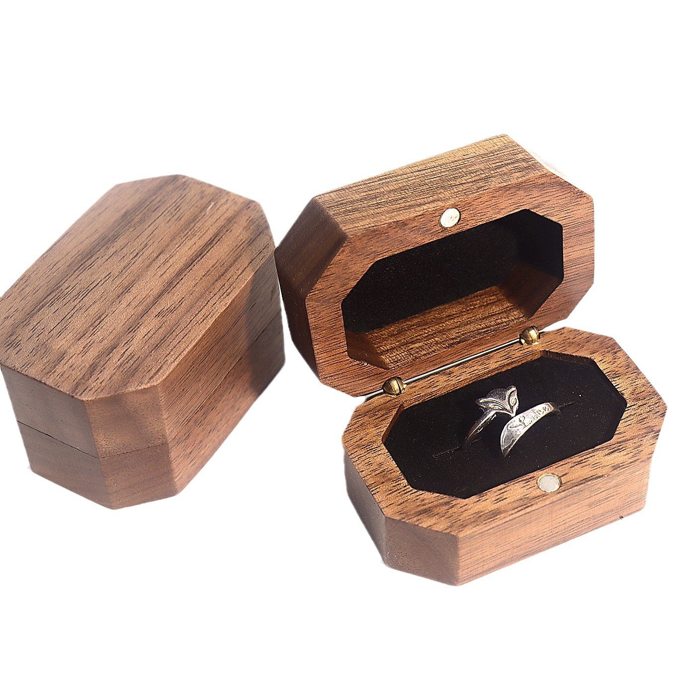 Vintage Black Walnut Wood Jewelry Boxes for Rings, Earrings & Cufflinks (Direct from Manufacturer)