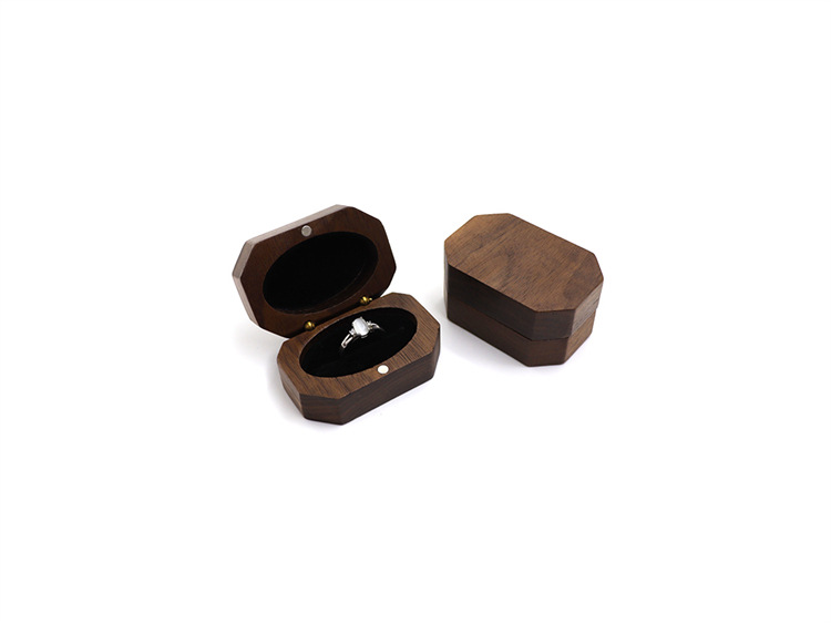 Luxury Creative Retro - style Wooden Jewelry Boxes for Engagement and Wedding Rings