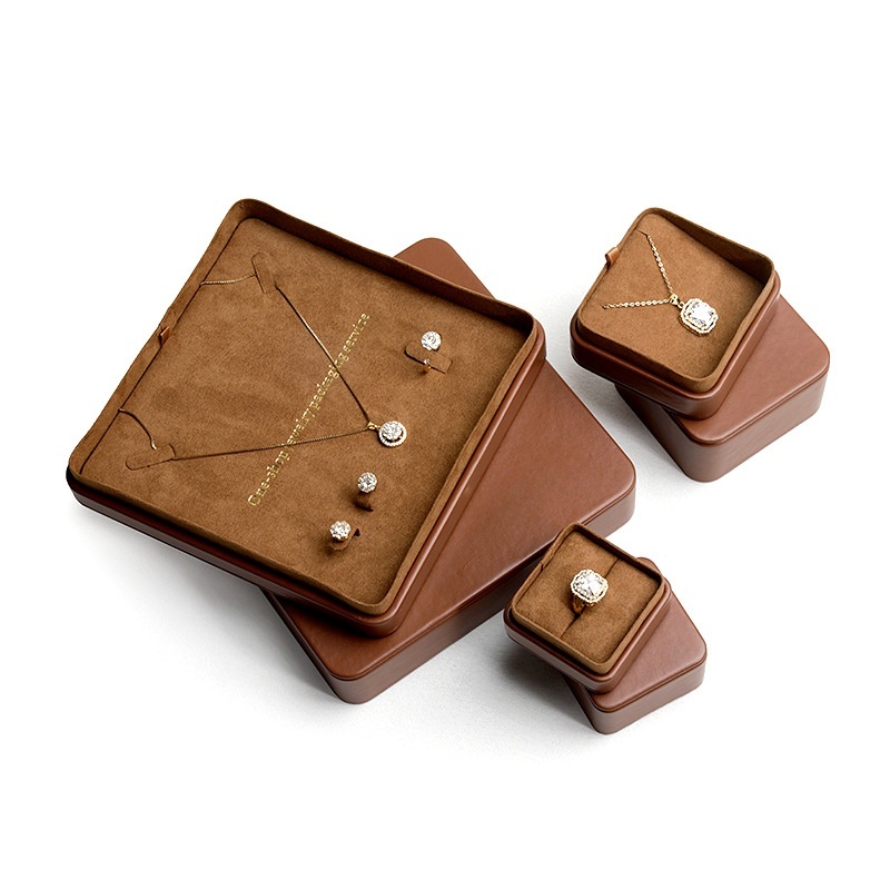 High - end PU Leather Jewelry Packaging Boxes for Rings, Pendants and Earrings