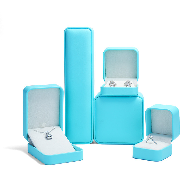 High-end PU Leather Jewelry Packaging Boxes, High-sense Round-cornered Jewelry Boxes