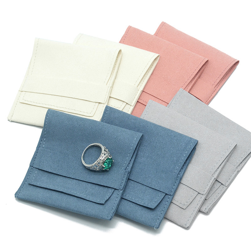 Double-Layer Microfiber Velvet Pouch - Multi-Compartment Jewelry Bag with Inner Lining