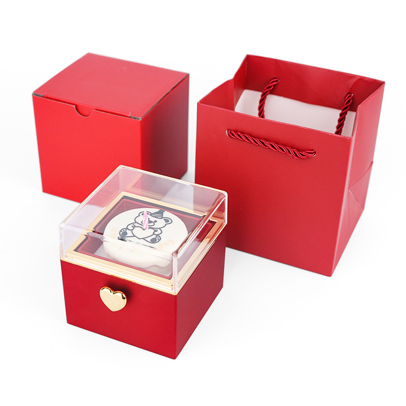 Auto-Flip Teddy Bear Ring Jewelry Box - Cute Animal-Shaped Ring Storage Case